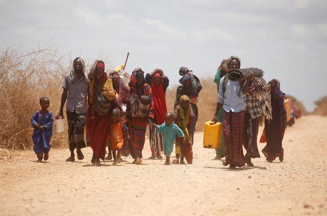 Desplazados por la sequía en Somalia llegan a Baidoa