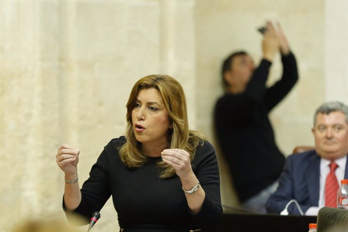 Susana Díaz, este jueves en el Parlamento