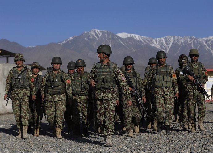 Soldados afganos en Afganistán 