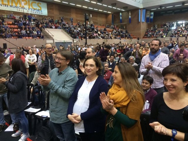 Xavier Domènech,  Ada Colau, Candela López i Laia Ortiz