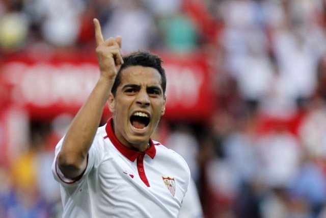 Wissam Ben Yedder celebra un gol con el Sevilla