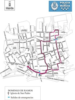 Itinerario procesión Domingo de Ramos