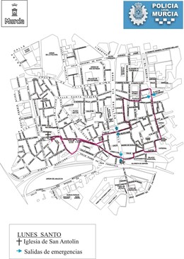 Itinerario procesión Lunes Santo