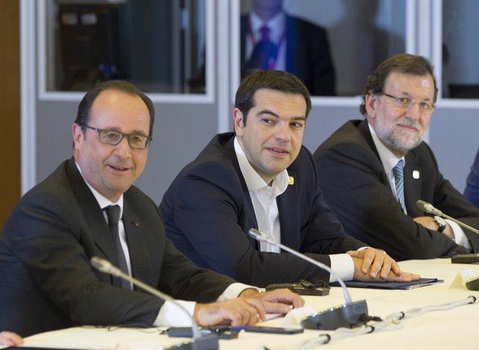 Rajoy, Tsipras y Hollande 