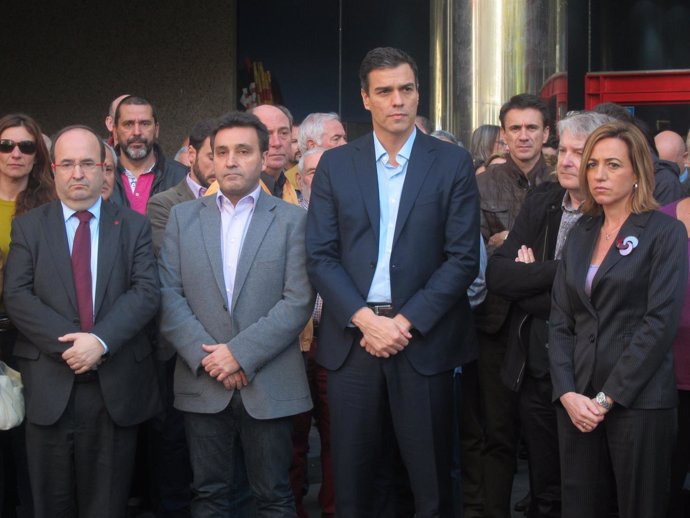 M.Iceta (PSC) M.Carnero (UGT) Pedro Sánchez (PSOE) C.Chacón (PSC)