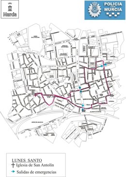 Itinerario procesión Lunes Santo