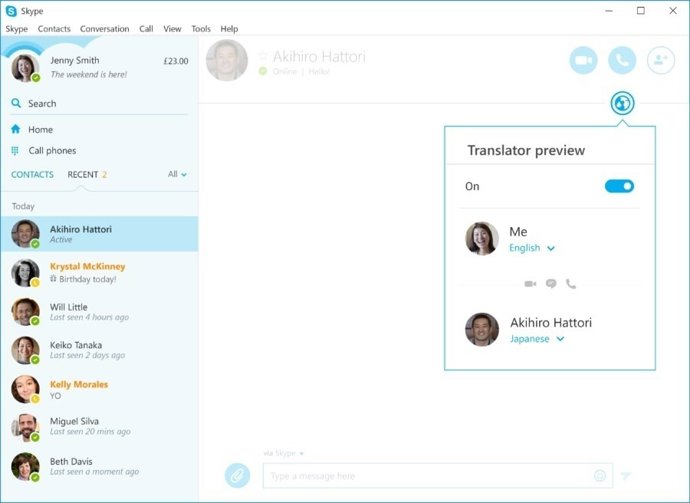 Traductor de Skype