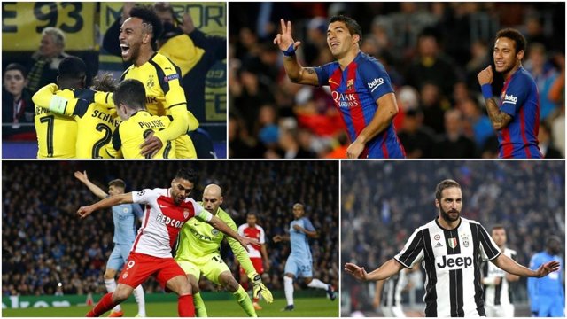 Montaje de delanteros de Champions