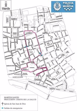 Itinerario procesión Cristo de la Salud