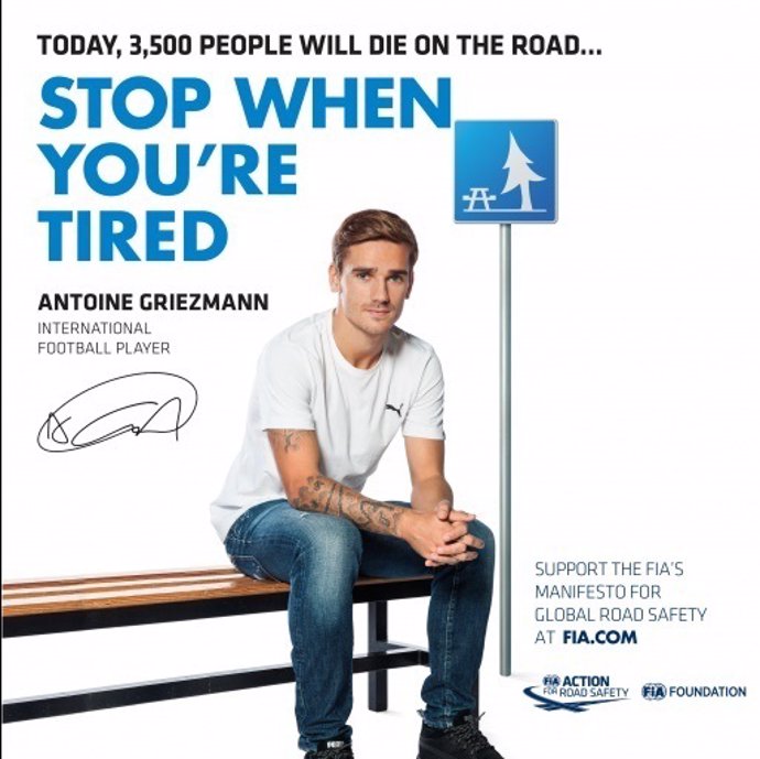 Antoine Griezmann, uno de los embajadores de la campaña #3500LIVES de la FIA