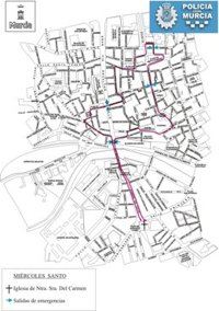 El fervor de 'Los Coloraos' inunda el Miércoles Santo la ciudad de Murcia