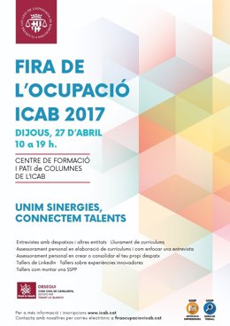 Cartell de la fira de l'ocupació de l'Icab 2017