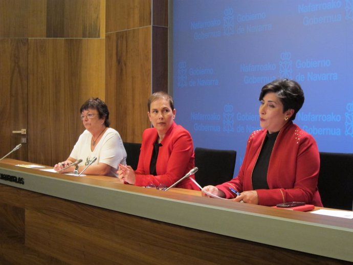 María José Beaumont, Uxue Barkos y María Solana.                