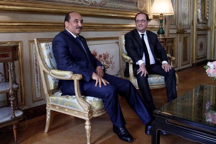 Presidente de Francia Francois Hollande y de Mauritania, Mohamed Uld Abdelaziz