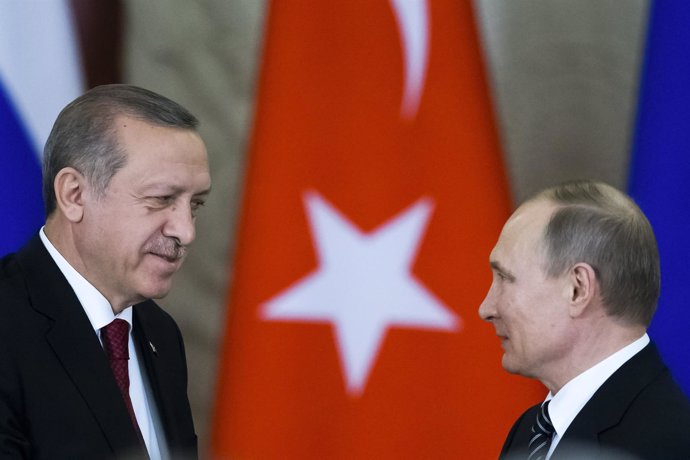 Vladimir Putin y Recep Tayyip Erdogan - Marzo de 2017