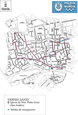 Itinerario procesión de los Salzillos