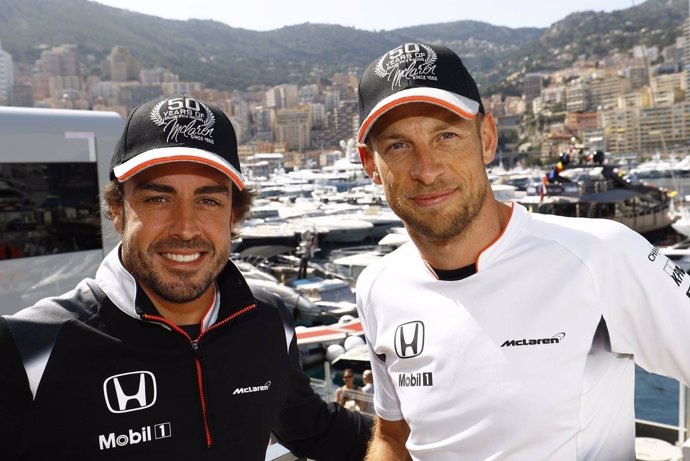 Fernando Alonso y Jenson Button, 2016 Monaco GP