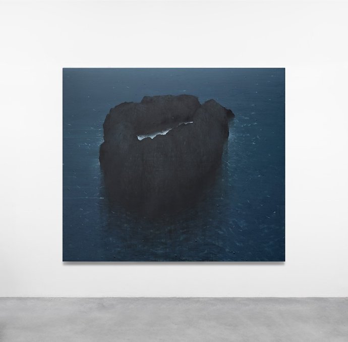 Pintura d'Hugo Fontela en la Galeria Marlborough