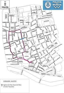 Itinerario del Cristo Yacente en Sábado Santo