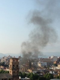 Prenden unos contenedores en la zona de las Ramblas de Palma y se produce una gran humareda