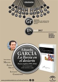 Junta rinde homenaje al poeta Eduardo García con la presentación de su libro 'La lluvia en el desierto' en Granada