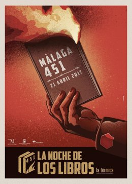 Cartel malaga 451 noche de los libros 2017 la térmica