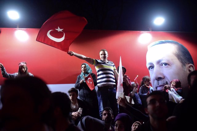 Seguidores de Erdogan en Estambul