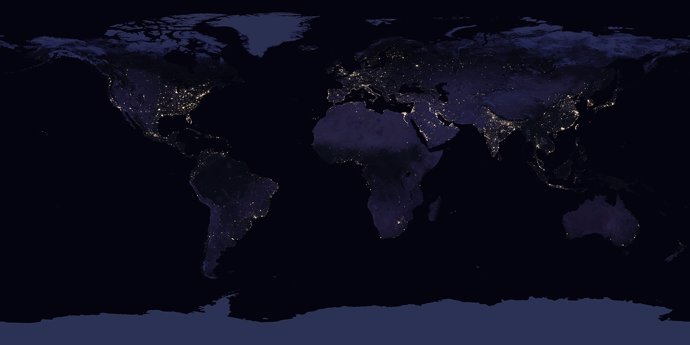 Imagen del 'marmol negro' : la Tierra de noche