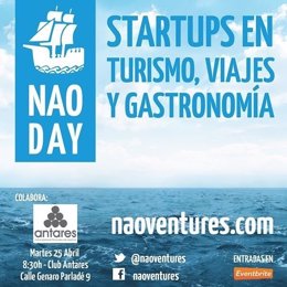 Cartel Jornada organizada por 'Nao Ventures' sobre Startups 