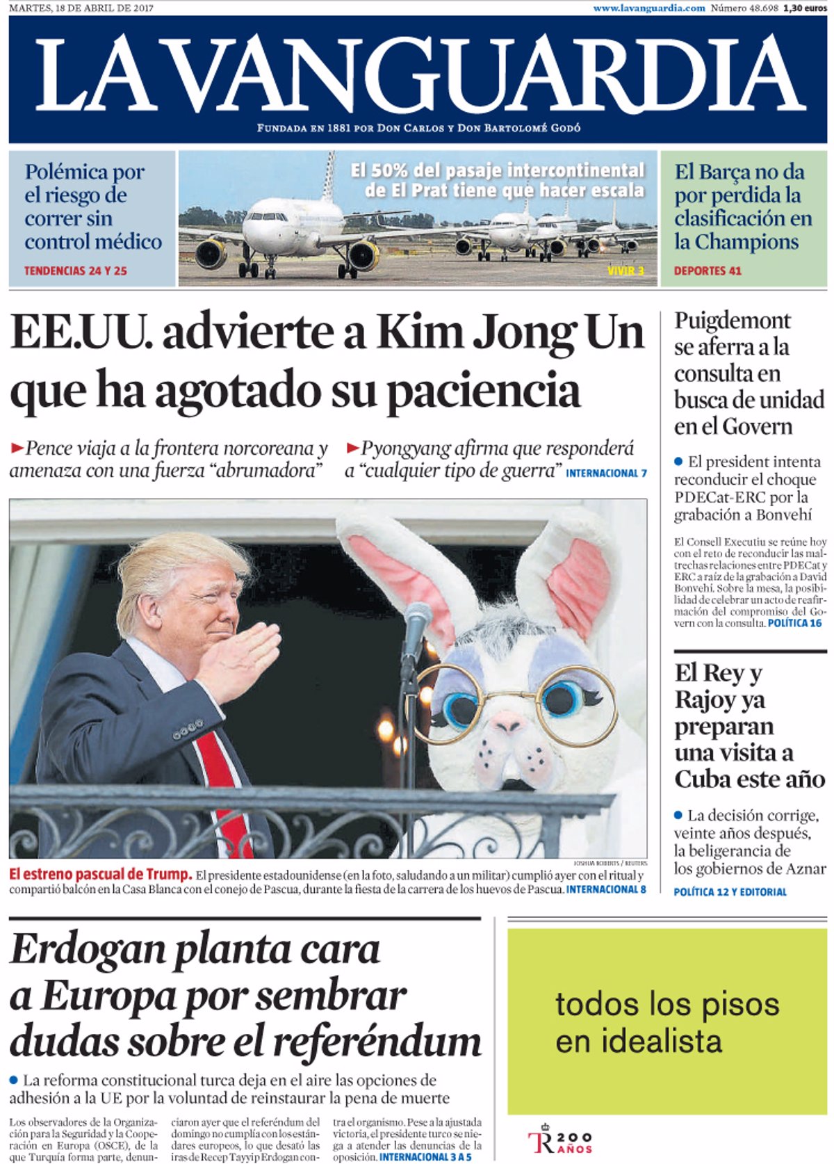 Las Portadas De Los Periódicos De Hoy Martes 18 De Abril De 2017