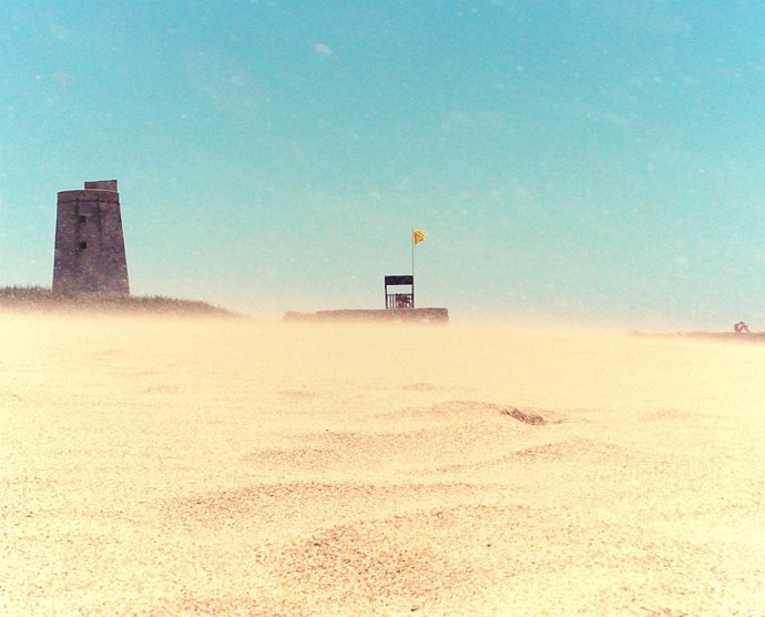 Viento de levante en la playa de El Palmar