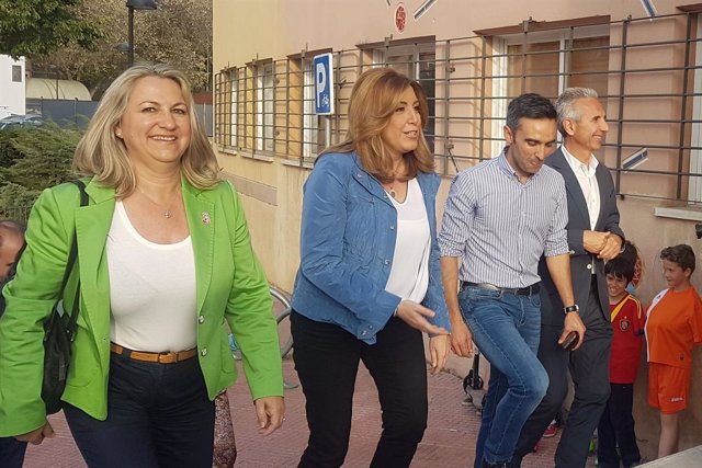 Susana Díaz, a su llegada al acto en Alcalá de Henares