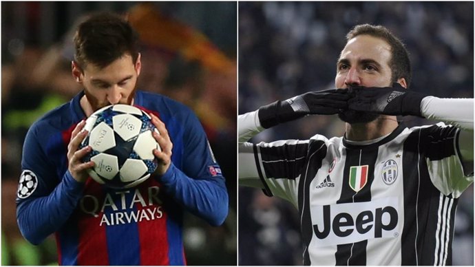 Messi (Barcelona) e Higuaín (Juventus)
