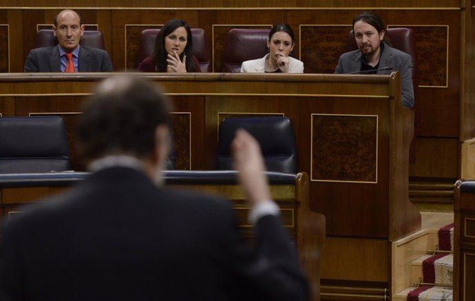 Mariano Rajoy contestando a Pablo Iglesias