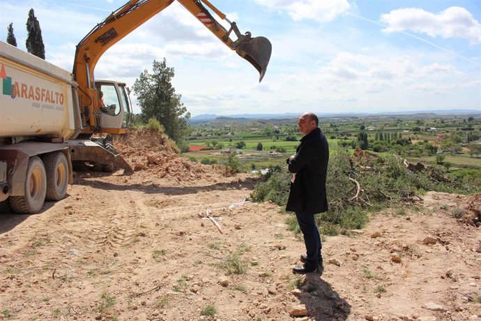 El alcalde de Alcañiz ha visitado hoy la zona que sufrió el derrumbe