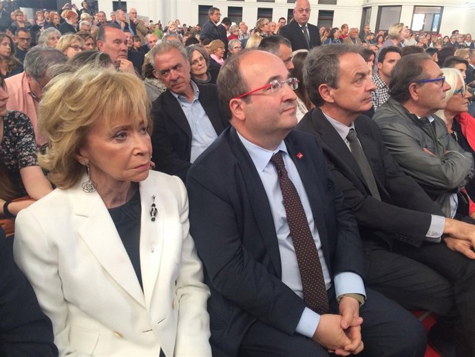 Miquel Iceta, José Luis Rodríguez Zapatero y María Teresa Fernández de la Vega