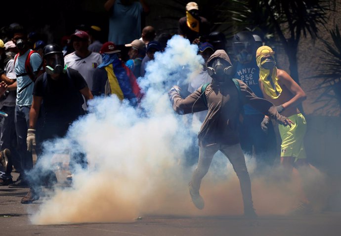 Disturbios en la marcha opositora por Caracas