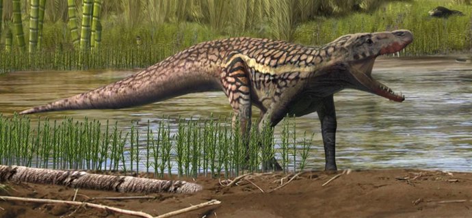 Reconstrucción artística de un arcosauromorfo