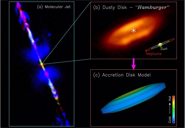 Primera imagen clara de disco de acreción en torno a una joven estrella