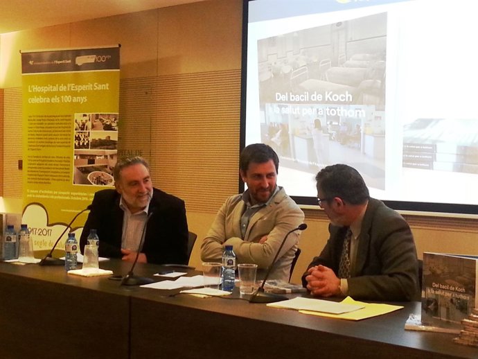 A.Comín en la presentació del centenari de l'Hospital de l'Esperit Sant 