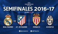 Real Madrid-Atlético y Mónaco-Juventus, semifinales de 'Champions'