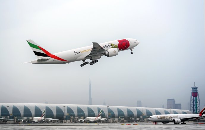 Avión 'de la rosa', de Emirates
