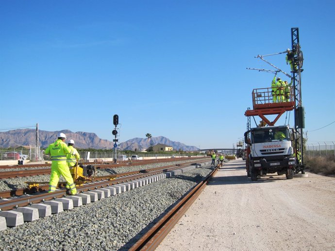 Obras del AVE a Murcia. Estación de Beniel. Alta Velocidad