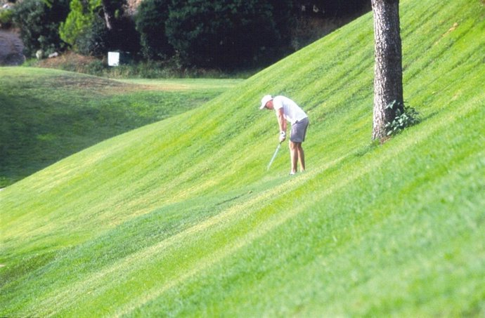 Golfista en un campo de golf
