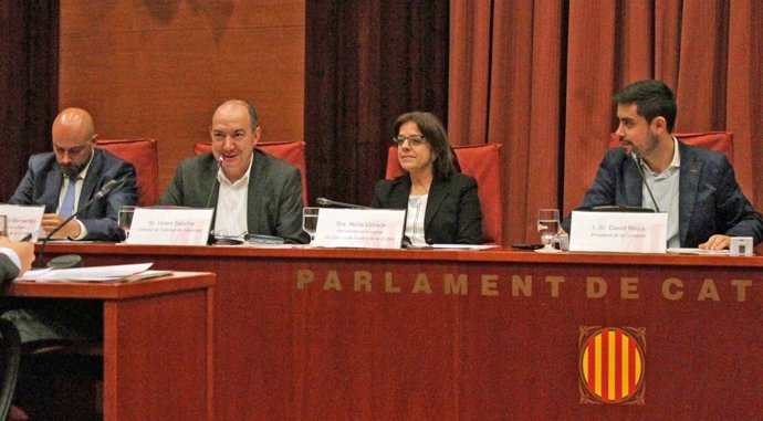 Saül Gordillo (Catalunya Ràdio), Vicent Sanchis (TVC) y Núria Llorach (CCMA)