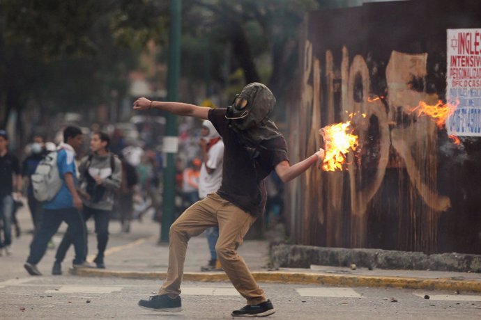Disturbios en Caracas durante las marchas opositoras