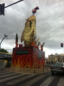 Imagen del catafalco de la Sardina 2017