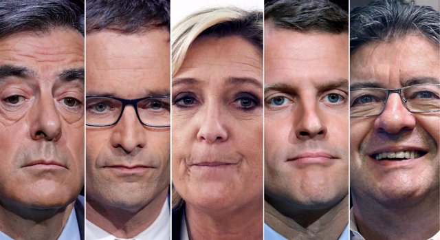 Los cinco candidatos con más opciones en las elecciones en Francia
