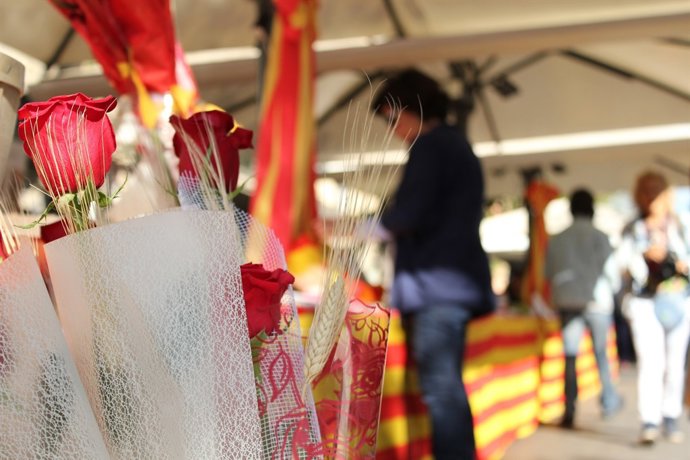 Roses i llibres a Sant Jordi