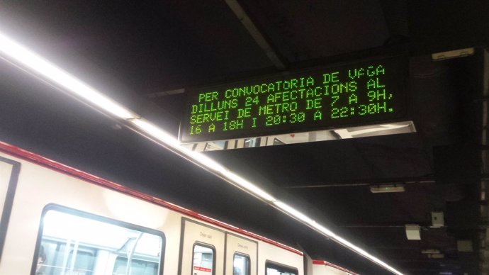 Hulega del Metro de Barcelona del 24 de abril